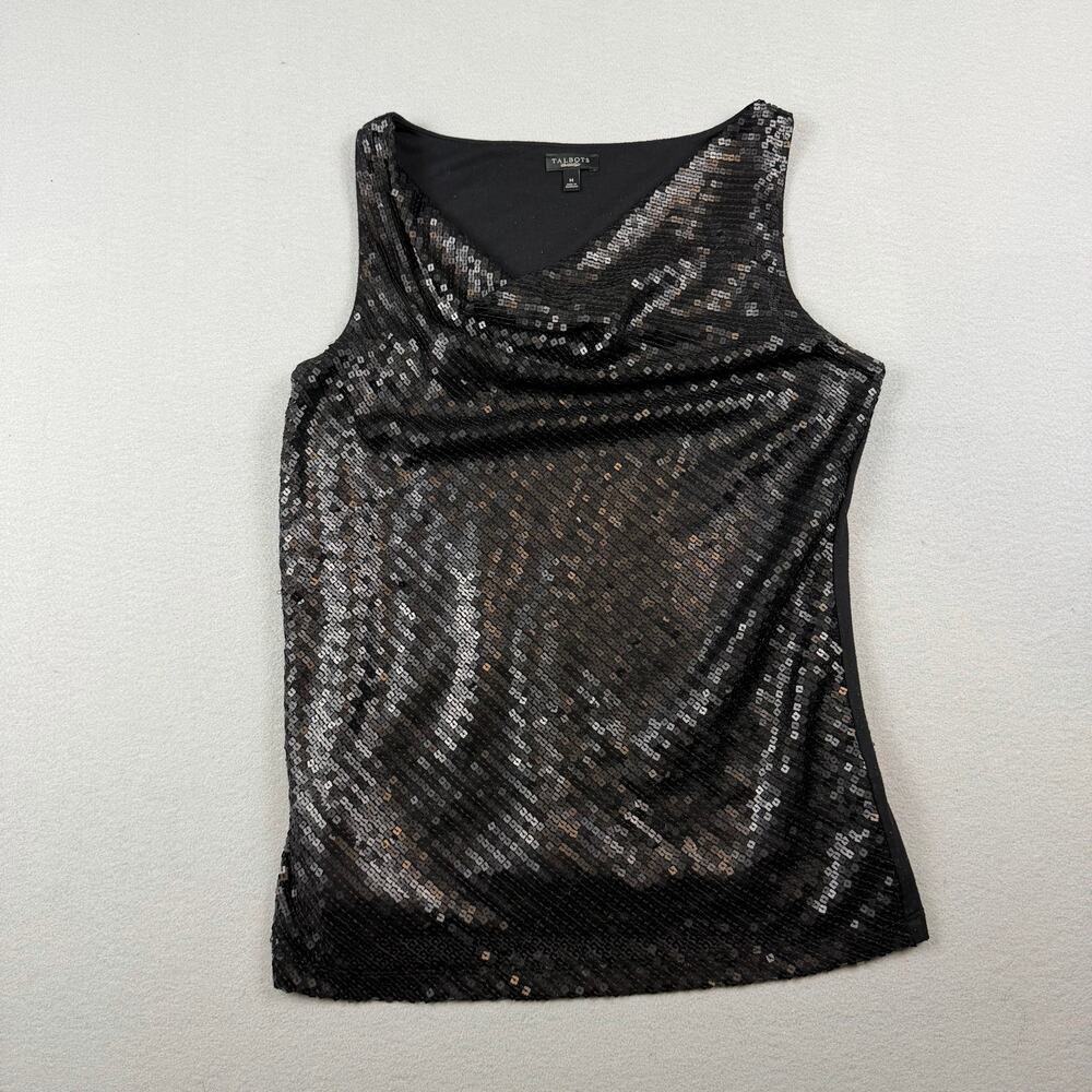 Talbots Sequin Cowl Neck Tank Top M